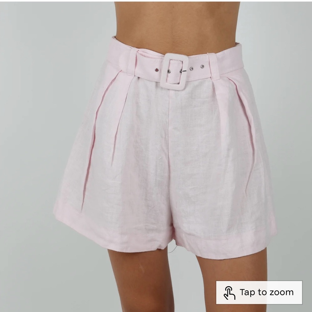 Faithful the brand  linen Women's Pink Belted Shorts